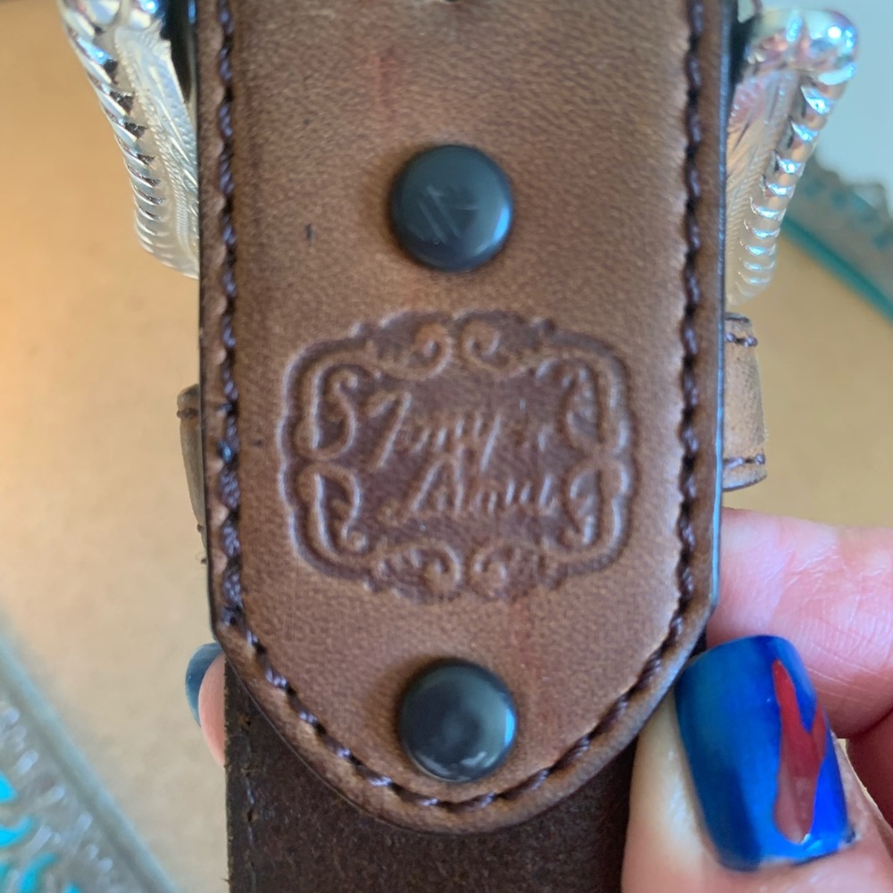 π΄SOLDπ΄ Tony Lama Western Leather Belt - Picture 6 of 12